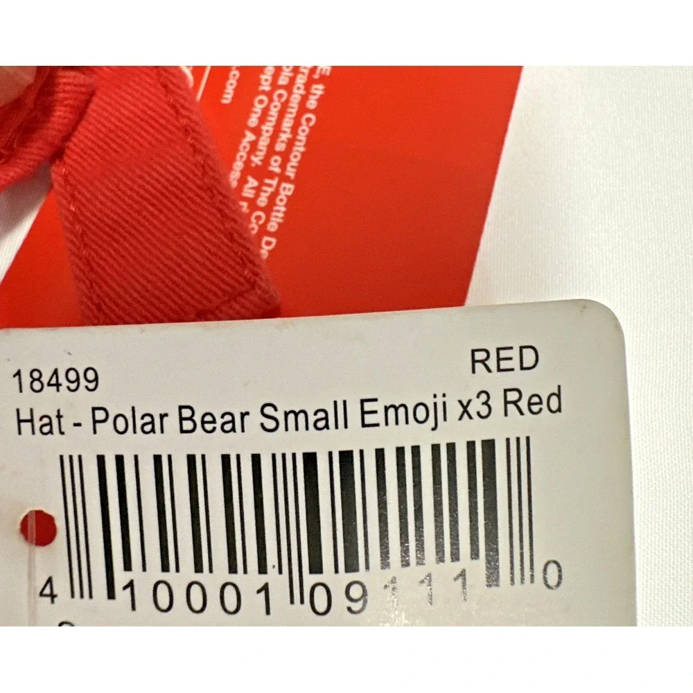 Coca Cola Vintage Small Polar Bears X 3 Emoji Red Hat Adjustable Enjoy Coca Cola